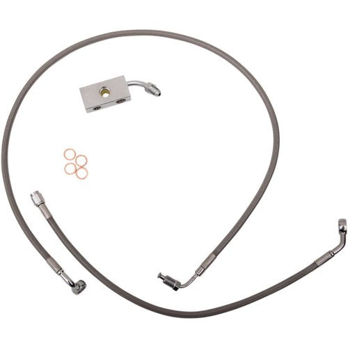 LA Choppers Stainless Brake Line - 12"-14" - Softail 18+ | LA-8152B13