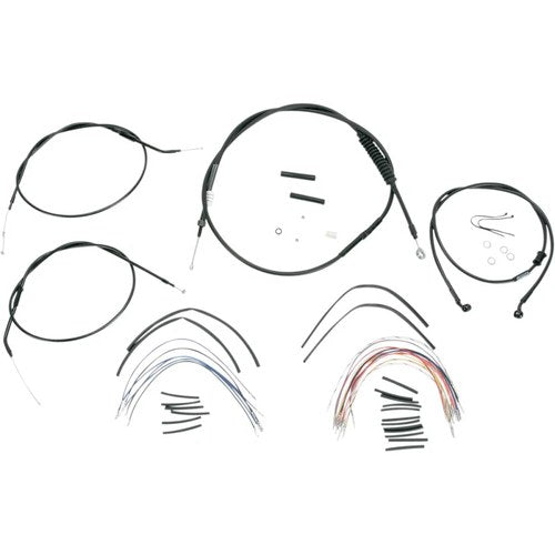 Burly Brand Complete Black Vinyl Handlebar Cable/Brake Line Kit | B30-1007
