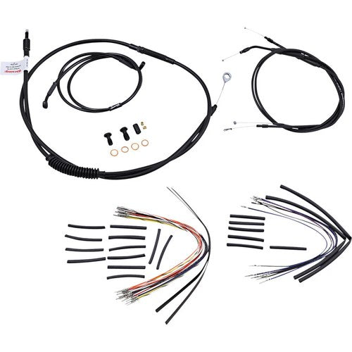 Burly Brand Complete Black Vinyl Handlebar Cable/Brake Line Kit | B30-1033
