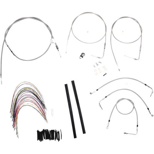 Burly Brand Complete Stainless Braided Handlebar Cable/Brake Line Kit | B30-1080