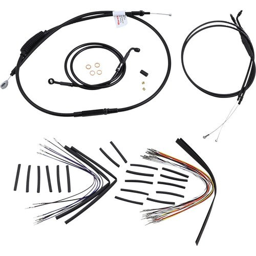 Burly Brand Black Vinyl Jail Bar Cable Kit For 12" Handlebars | B30-1136