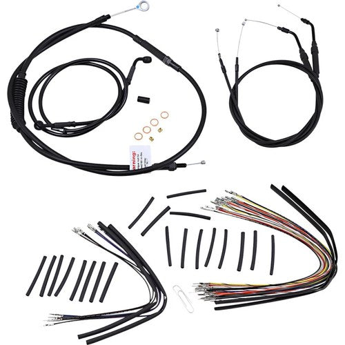 Burly Brand Black Vinyl Jail Bar Cable Kit For 12" Handlebars | B30-1140