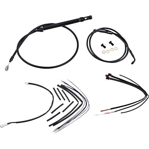Burly Brand Complete Black Vinyl Handlebar Cable/Brake Line Kit | B30-1261