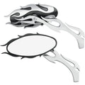 Drag Specialties Flame Oval Mirror - Black/Chrome | 76826B4