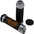 Drag Specialties Chrome Skull Grips w/ Plain Eyes | 74693B-BC303