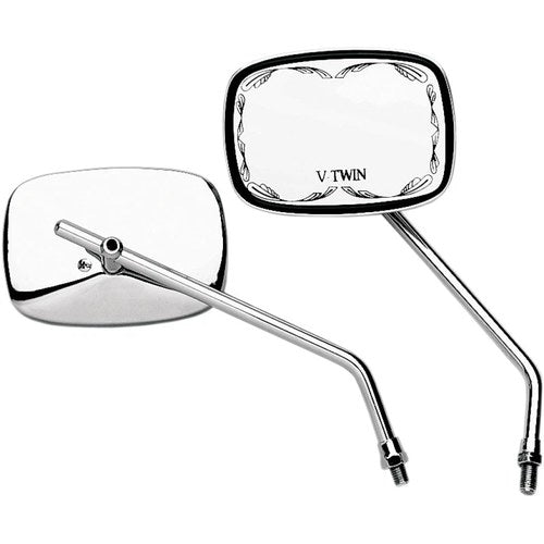 Emgo Die-Cast Mirror - Scrolled - V-Twin - 10 mm | 20-21750
