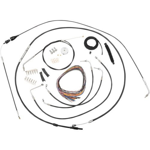 LA Choppers Complete Braided Handlebar Cable/Brake Line Kit | LA-8006KT2A-19B