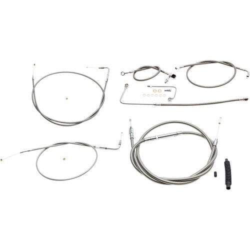 LA Choppers Standard Braided Handlebar Cable/Brake Line Kit | LA-8151KT-19