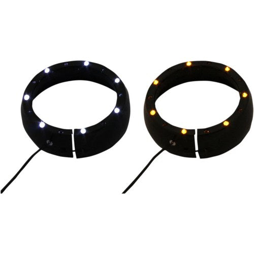 Custom Dynamics Lighted Passing Lamp Trim Ring 06-13 Flht - Black | CDTB-45TR-2B