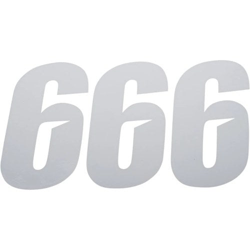 D'Cor Visuals Slash Number Plate - #6 - White - 6" | 45-30-6
