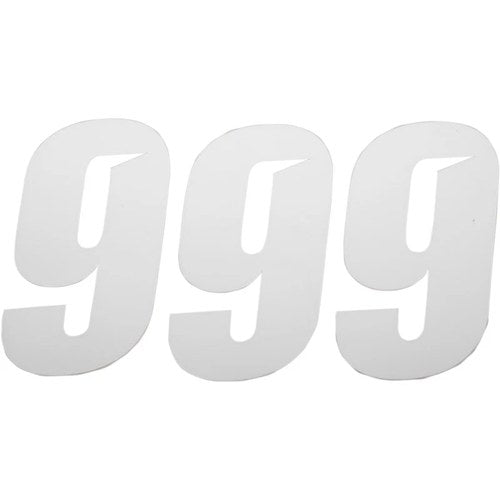 D'Cor Visuals Slash Number Plate - #9 - White - 7" | 45-32-9