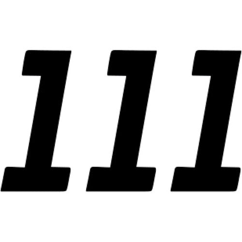 D'Cor Visuals Race Number Plate - #1 - Black - 4" | 45-33-1