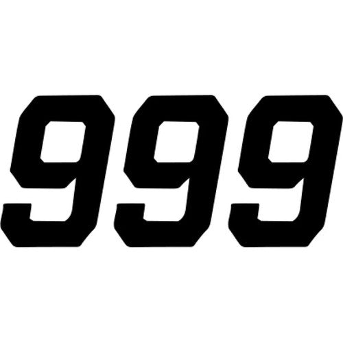 D'Cor Visuals Race Number Plate - #9 - Black - 4" | 45-33-9