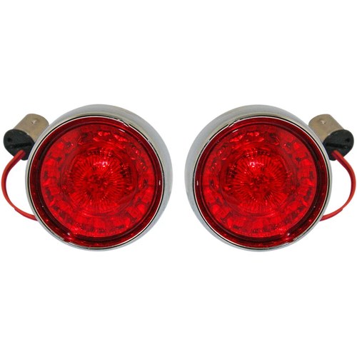 Custom Dynamics Bullet Turn Signal - 1157 - Chrome - Red Lens | PB-BB-RR-1157CR