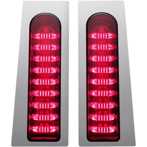 Custom Dynamics Saddlebag Lights - Red - Chrome | PB-FILL-R-C
