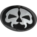 Drag Specialties Split Skull Fuel Door - Black with Chrome | 78051BB4