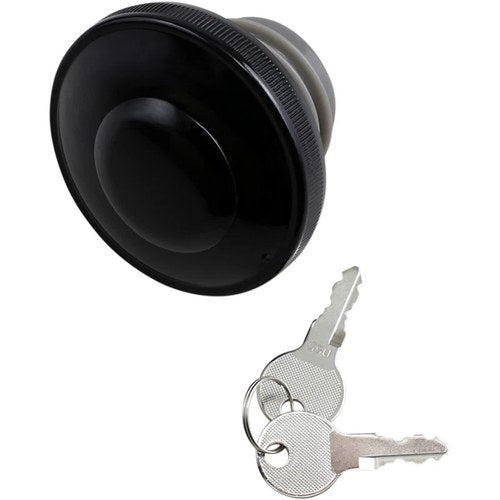 Drag Specialties Locking Gas Cap - Black - Vented | 03-0320AB-A