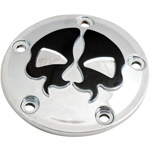 Drag Specialties Point Cover Split Skull - Chrome - 5 Hole | 78040B2