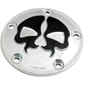 Drag Specialties Point Cover Split Skull - Chrome - 5 Hole | 78040B2
