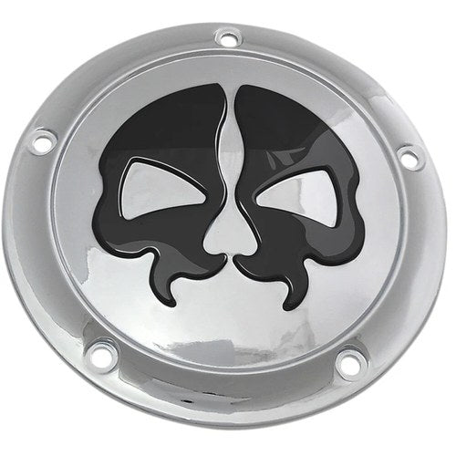 Drag Specialties Split Skull Derby Cover - Chrome - 5-Hole | 78043B2