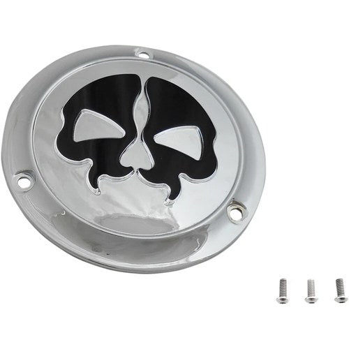 Drag Specialties Split Skull Derby Cover - Chrome - 3-Hole | 78045B2