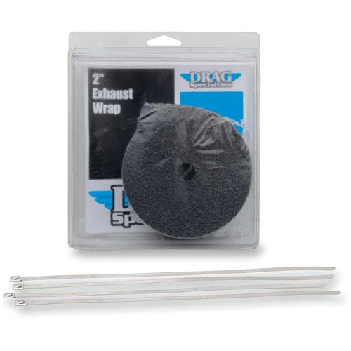 Drag Specialties Exhaust Wrap with Tie - Black - 2"x25' | 526-2004