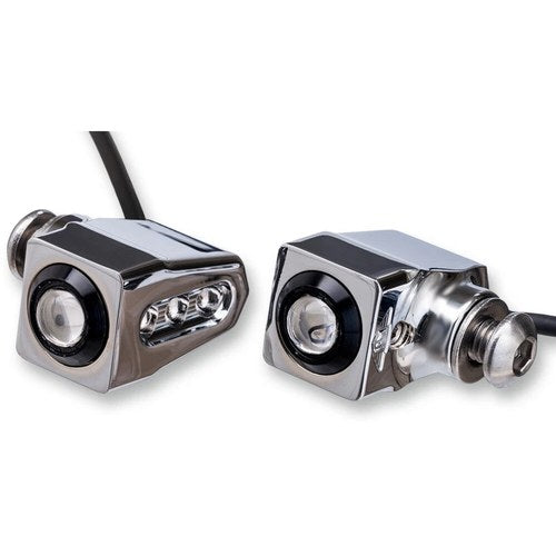 Joker Machine Side-mount LED Turn Signals - Chrome/Amber | 05-206-AC