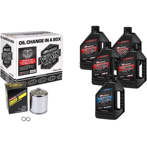 Maxima Racing Oil Sportster Synthetic 20W-50 Oil Change Kit | 90-119015PC