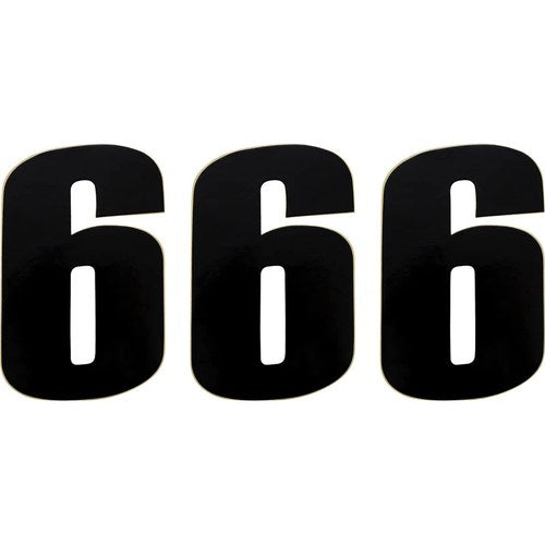 Moose Racing Race Number 6 - Black - 6" | 80116