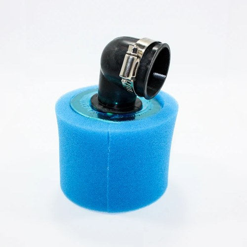 Blue 35mm 90 Degree Bent Angled Air Filter Pod Cleaner Pit Quad Dirt Bike ATV