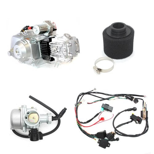 BT 125cc 1+1 Auto Engine Motor + Wiring Kit + Carby Quad Dirt Bike ATV Buggy