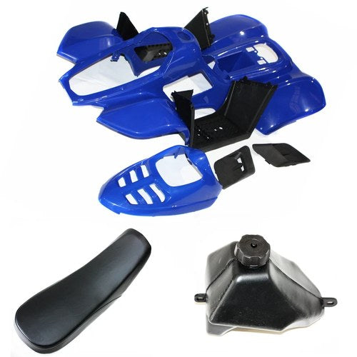 Blue Plastics Fairing Fender Guard Kit Seat Fuel Tank 110cc Quad Dirt Bike ATV