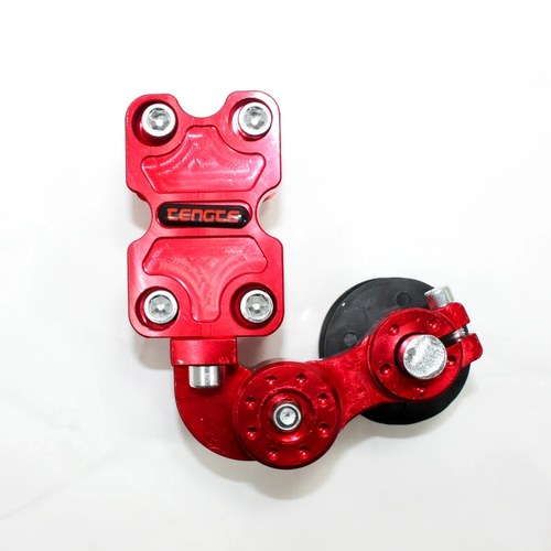 Red Universal Motorcycle Alloy Adjustable Chain Tensioner Pitpro Trail Dirt Bike