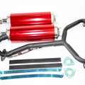 Twin Exhaust Pipe+ Alloy Mufflers 200cc 250cc Dinosaur Style Quad Dirt Bike ATV