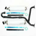 Twin Exhaust Pipe Silver Alloy Mufflers 250cc Hummer Style Farm Quad Bike ATV