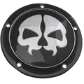 Drag Specialties Split Skull Derby Cover - Black - 5-Hole | 78043BB2