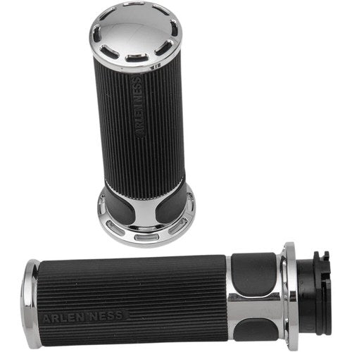 Arlen Ness - 07-300 - Fusion Series Grips, Slot Track - Chrome