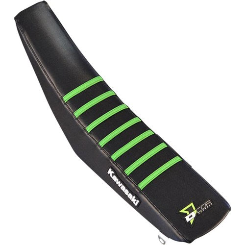 D'Cor Visuals Seat Cover Black W/Green Ribs Kaw | 30-20-126