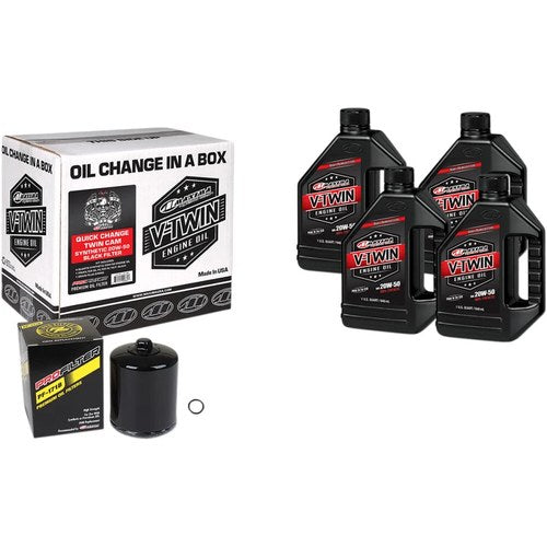 Maxima Twin Cam Synthetic Quick Oil Change Kit with Black Filter | 90-119014PB