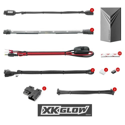 XK Glow Motorcycle LED Accent Light 7 Color Kit, 8 pc | XK034015