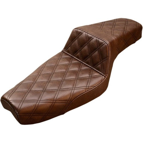 Saddlemen Step Up 2-Up Seat - Lattice Stitched - XL (Brown) 807-03-175BR