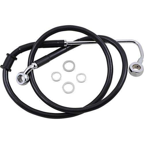 Drag Specialties Brake Line - 15-17 Softail - Black +6" | 618302-6BLK