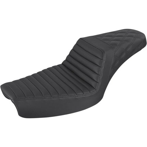 Saddlemen Step Up 2-Up Seat, Tuck and Roll/Lattice Stitched (Black) 896-04-176