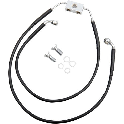 Drag Specialties +6" Brake Line - Front - Black Vinyl - FXDWG12-17 | 612138-6BLK