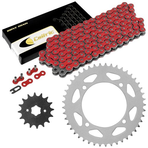 Red Drive Chain And Sprocket Kit for Yamaha XV250 Route 66 1988 1989 1990