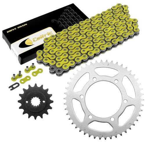Drive Chain & Sprockets Kit for Yamaha FZ6 FZ600S FZ6S 2004- 2008 Yellow