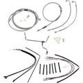 Burly Brand Complete Stainless Braided Handlebar Cable/Brake Line Kit | B30-1156