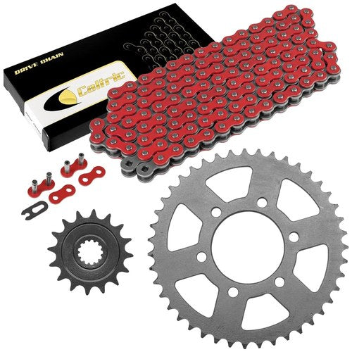 Red Drive Chain And Sprocket Kit for Kawasaki Ninja ZX-6R ZX636 2013-2017