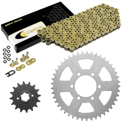 Gold O-Ring Drive Chain & Sprockets Kit for Yamaha XJ550 XJ550R 1981 1982 1983