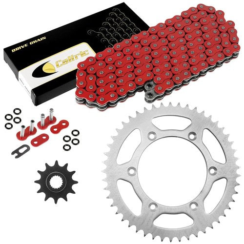 Red O-Ring Drive Chain & Sprocket Kit for Suzuki RM125 1985 1992-1996 2000-2004